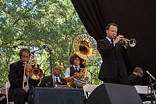 Freddie Lonzo on trombone, Joseph Lastie, Jr. on drums, Ben Jaffe on tuba, Mark Braud on trumpet, Rickie Monie on piano.