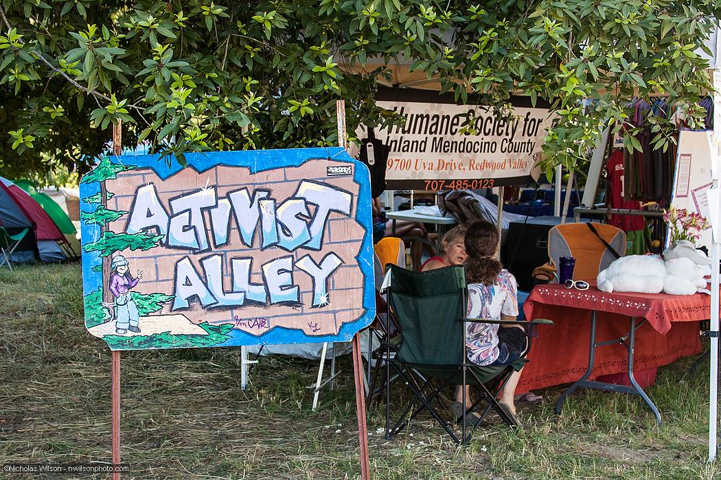 Activist Alley is the location for booths run by nonprofit orgs.