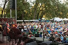 The audience enjoys David Bromberg and Jorma Kaukonen.