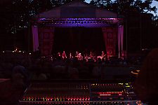 Mavis Staples and her band as seen from the main sound booth.