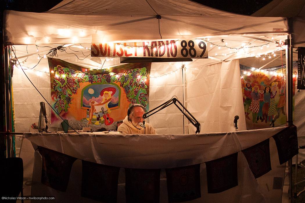 Sunset Radio announcer's booth near the main stage.