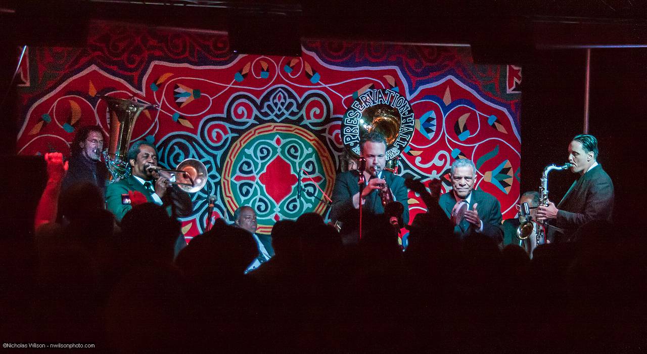 Preservation Hall Jazz Band on the Utahpia stage after the main show ended Saturday night