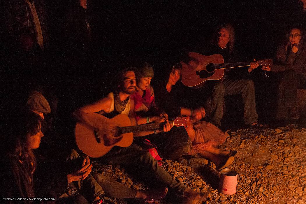 The campfire song circle by the river runs late into the night Friday and Saturday, with everyone sharing songs, stories and poems.