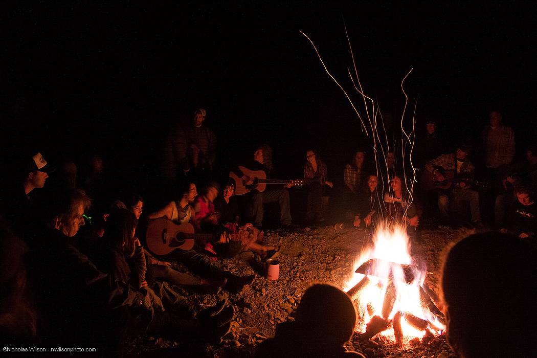 The campfire song circle by the river runs late into the night Friday and Saturday, with everyone sharing songs, stories and poems.