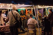 Late night jam at a Riverside campsite.