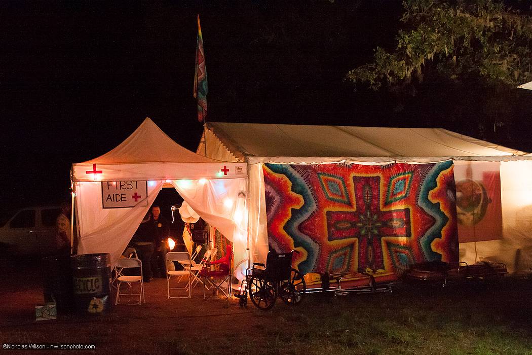 The medical first aid tent is staffed all hours