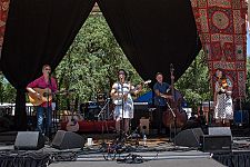 Evie Ladin and Evil Diane on the Main Stage Sunday morning