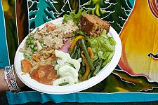 A yummy chicken curry Sunday dinner was served backstage to performers, production staff and guests.