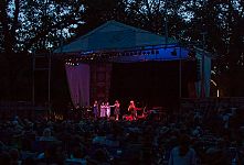 Bruce Cockburn ends his twilight set with the Wailin' Jennys sitting in.