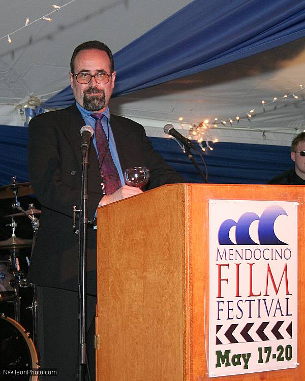 Mendocino Film Festival President and Founder Keith Brandman at the podium during the Opening Reception.