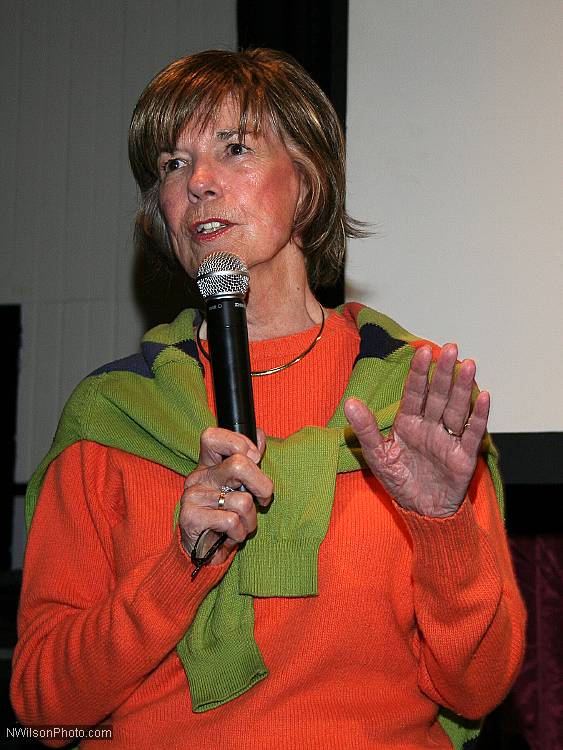 Cammie Conlon, who played Bonnie Blue Butler opposite Clark Gable in the classic Gone With The Wind, was the emcee as local movie veterans shared memories of their parts in movies filmed in Mendocino.