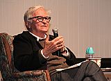 Noted filmmaker and special guest Albert Maysles comments between clips of his films during the Mendocino Film Festival 2007.