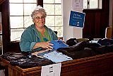 Lisa Weg staffs the merchandise counter for Mendocino Film Festival Take 4 - 2009