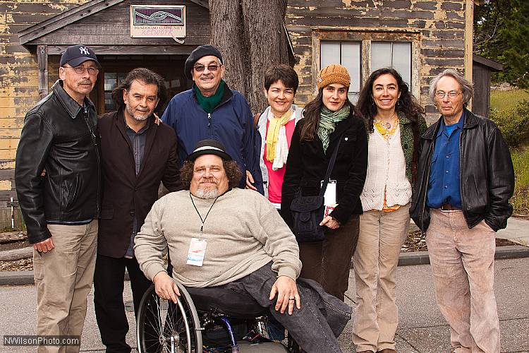 Filmmakers Jim LeBrecht (front), Quique Cruz and others associated with the documentary "Archaeology of Memory"