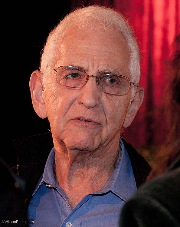 Daniel Ellsberg talks with audience members after the showing of "The Most Dangerous Man In America" at the Mendocino Film Festival 2010.