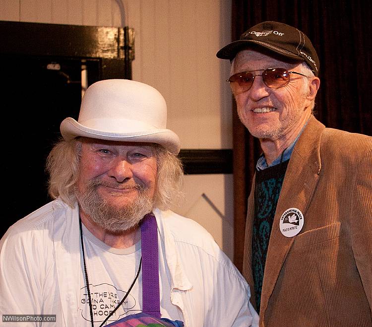 Wavy Gravy and cinematographer Haskell Wexler at the Mendocino Film Festival 2010.