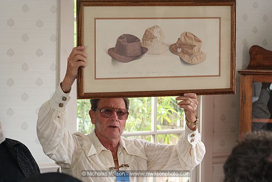 Film lighting expert Richmond "Aggie" Aguilar shows a print he received from Henry Fonda at the inaugural Mendocino Film Festival