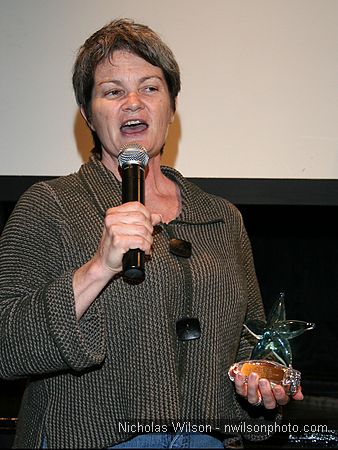 Jone Lemos accepted a special award on behalf of her mother, Toni Lemos, who directed the Mendocino County Film Office for many years.