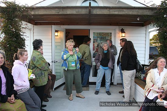 The overflow crowd outside St. Anthony's Hall, which was packed for a showing of Genghis Blues.