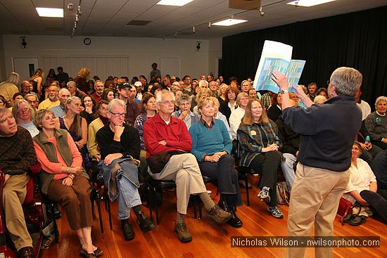 St. Anthony's parish hall was packed for a showing of Genghis Blues.