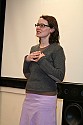 Filmmaker Bernadine Mellis answers questions after a showing of The Forest For The Trees at St. Anthony's Hall Saturday evening.