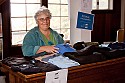 Lisa Weg staffs the merchandise counter for Mendocino Film Festival Take 4 - 2009