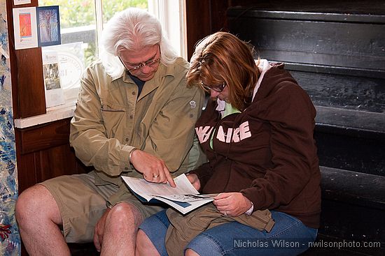 Studying the program for Mendocino Film Festival Take 4 - 2009