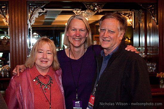 Program Director Pat Ferrero, MFF Vice President Ann Walker and filmmaker Alan Dater ("Taking Root") at the opening party for Mendocino Film Festival Take 4 - 2009