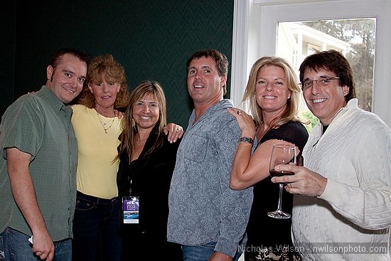 Sally Stewart and Jennifer Taylor, Mendocino Film Festival event coordinators with a happy group at the opening party.