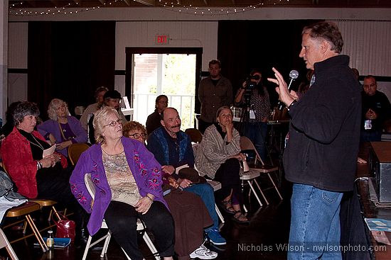 Winner of the Best Documentary Award, Alan Dater answers questions
        following his film "Taking Root."