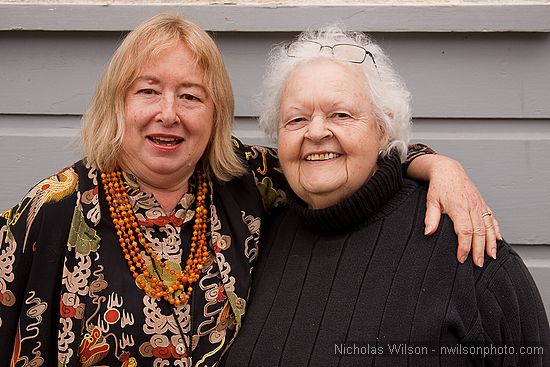 Mendocino Film Festival Program Director Pat Ferrero with folksinger Ronnie Gilbert, a founding member of The Weavers with Pete Seeger.