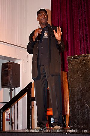 Danny Glover on stage at Crown Hall.