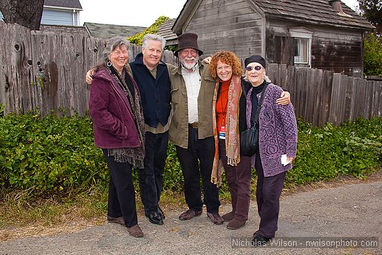 Cass Warner with her husband and local family members in Mendocino.