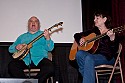 Jody Stecher and Kate Brislin on stage at Crown Hall