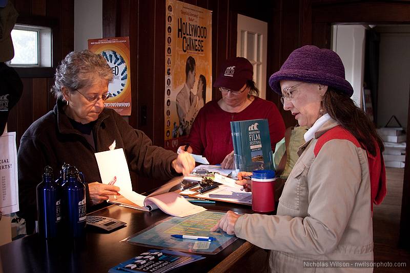 The MFF box office at Odd Fellows Hall.