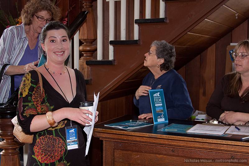 MFF Festival Coordinator Rachel Archuletta at the box office.