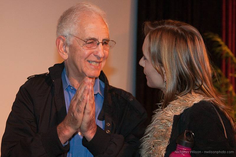 Daniel Ellsberg and wife Patricia  took questions from the audience after the showing of the documentary "The Most Dangerous Man In America" at the Mendocino Film Festival in Mendocino California June 4, 2010.