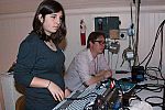 Volunteers staffed the sound and projector controls at Crown Hall.