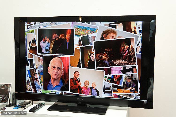 The Filmmaker Lounge featured a large screen display with an ever-changing collage of over 200 photos by Nicholas Wilson from the first five seasons of the Mendocino Film Festival.