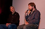 Local beekeepers Seth Rick and Keith Feigin answered audience questions after the showing of "The Silence of the Bees."