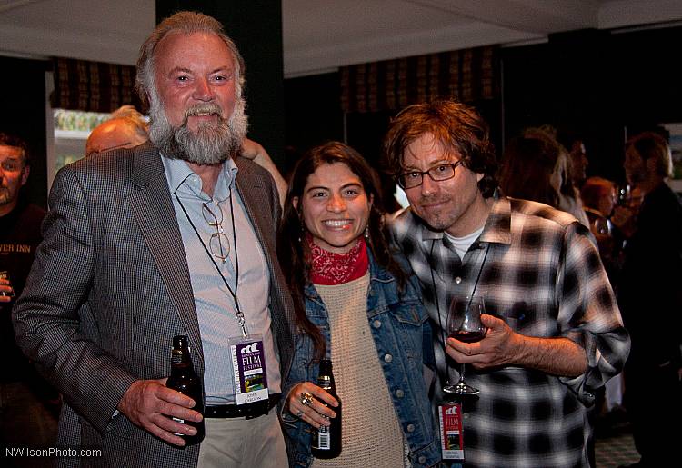 MFF Special Guest John Carlson of Monaco Digital Labs joins Director Ken Paul Rosenthal ("Crooked Beauty") and friend at the opening party.