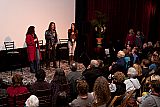 Director Roko Belic answers questions after the showing of his film "Happy," with Melissa Moody and MFF board member LaViva Dakers (right) who hosted the Q&A.