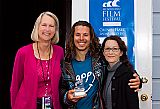 Roko Belic with Ann Walker and Betsy Ford. Belic's film "Happy" won the Best Film For Our Future Award and the Audience Choice Award at the 2011 Mendocino FIlm Festival.