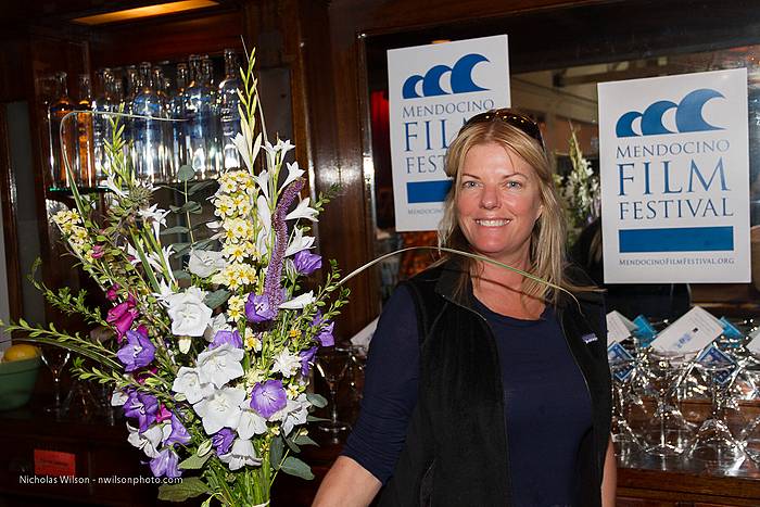 Jennifer Taylor sets up for the MFF Opening Night Party at Crown Hall.