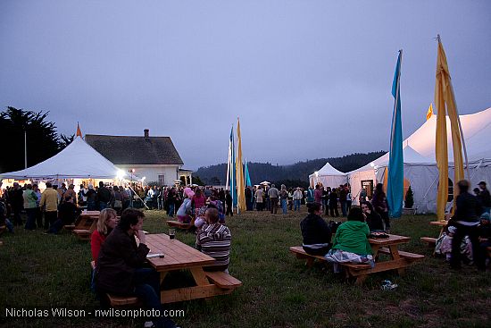 Intermission outside the big concert hall tent at Mendocino Music Festival 2010