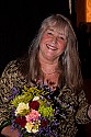 Susan Waterfall with bouquet after her Hallelujah, America program of the 2010 Mendocino Music Festival.