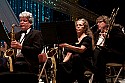 Francis Vanek on tenor sax, Barbara D'Augelli on baritone sax and Tonya Akeley on trombone