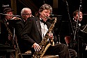 Greg D'Augelli on tenor sax with the MMF Big Band.