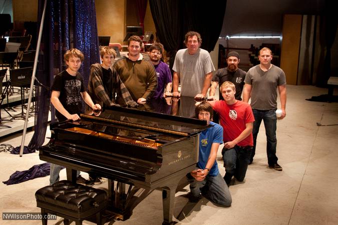 Tech Director Nicholas Reid with his stage crew