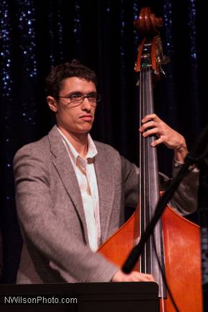 Noah Garabedian on bass with the Julian Pollack Quintet.